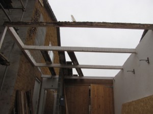 Garage roof stripped